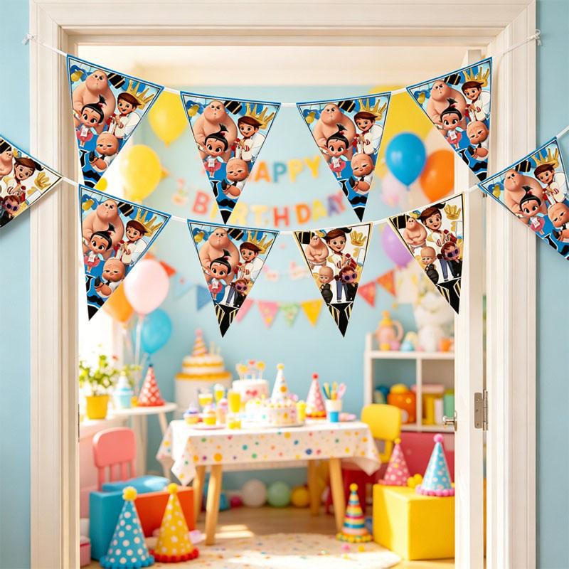 Boss Banner Paper Quality Birthday Party Theme Hang Decorative Tableware Supplies Gathering And Other Occasions Use Gifts