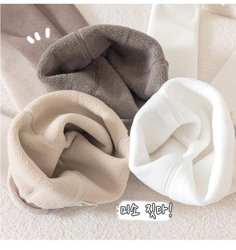 Детские зимние хлопковые леггинсы на флисовой подкладке с lambswool для подтяжки бедер, теплый дизайн длиной 3/4