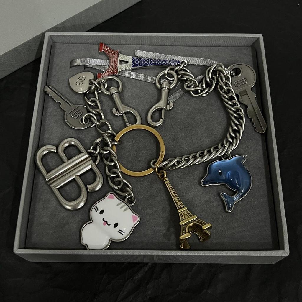 Paris Retro Chain Rodeo Motorcycle Bag Key Ring Pendant - High Quality