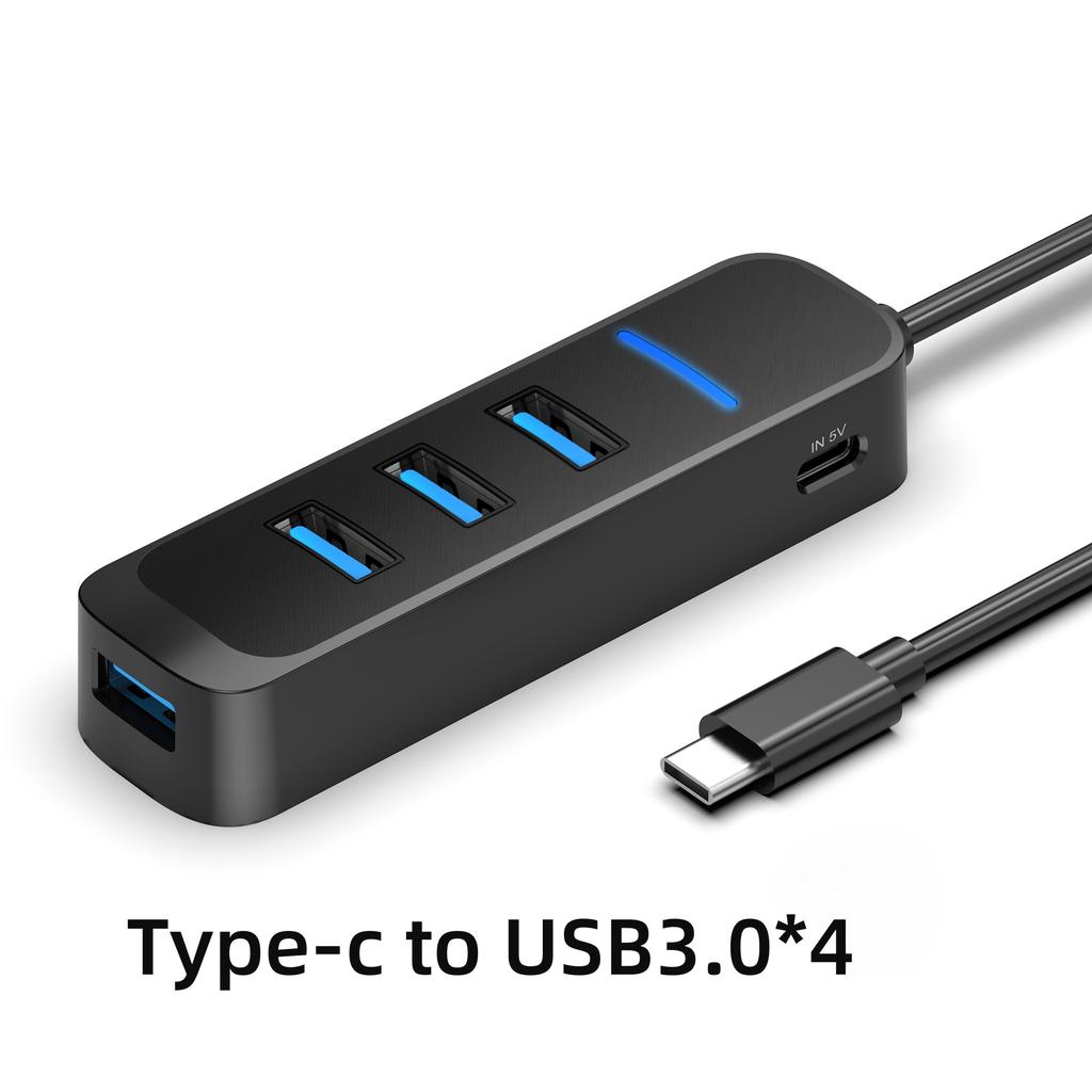 4 Ports USB 3.0 Hub With Power Adapter Multi USB Splitter Hub For Computer Accessories Multiple Expander USB2.0 Type C HUB