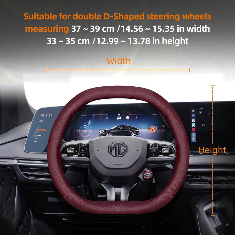 Suitable for Mg Ultra-Thin Breathable Leather Steering Wheel Cover Suitable for Zs Mg3 Hybrid Luxury 2025 One Mg4 Mulan Hs 5 6 Hector Gt Zt 4