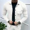 Autumn Casual Twill Lapel Long-sleeved Top Single-breasted Solid Color Slim Jacket
