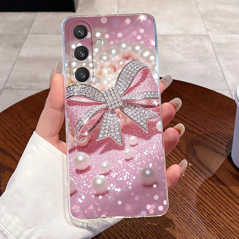 Для Samsung Galaxy S24 S24+ S24 Plus Чехол Samsung S24 Ultra Чехлы Прозрачный Силикон Мягкий ТПУ Задняя Крышка Милый Чехол для Телефона с Кроликом Кошкой
