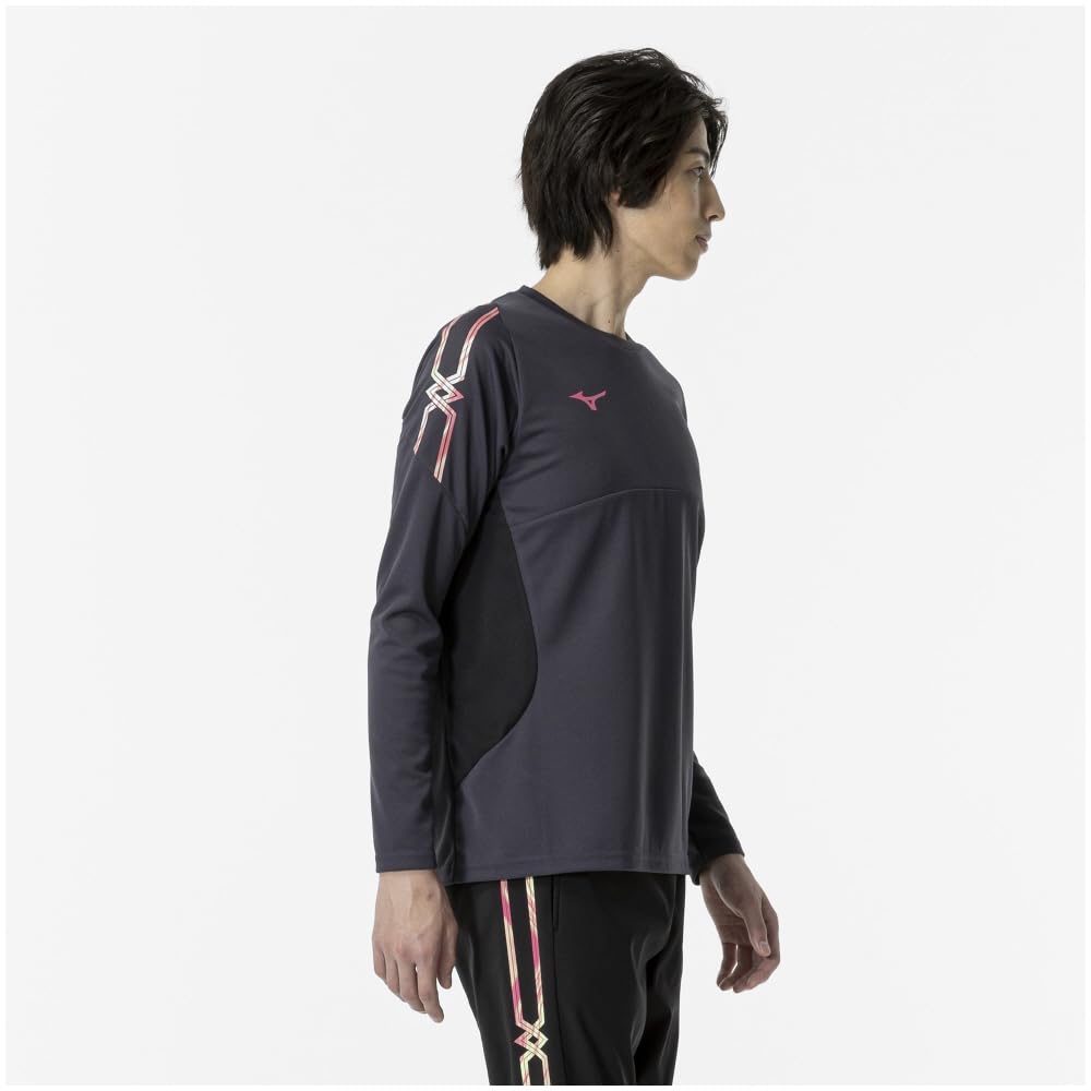 Mizuno 32MAA630 Training Long Sleeve Ombre Size L MC-LINE Wear, T-Shirt, Moisture-Wicking, Quick-Drying, Blue-Gray,