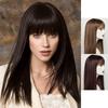Длинные парики Натуральный прямой парик без шапочки с полной челкой Парик для волос