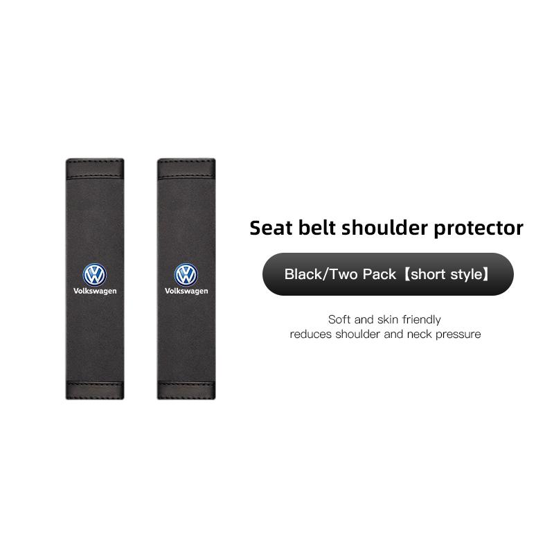 2PCS Car Seat Belt Pad Cover Suede Soft Car Shoulder Pad for Volkswagen VW GTI Touran ID3 T-Cross Golf T5 Atlas Polo Jetta T-ROC zh7