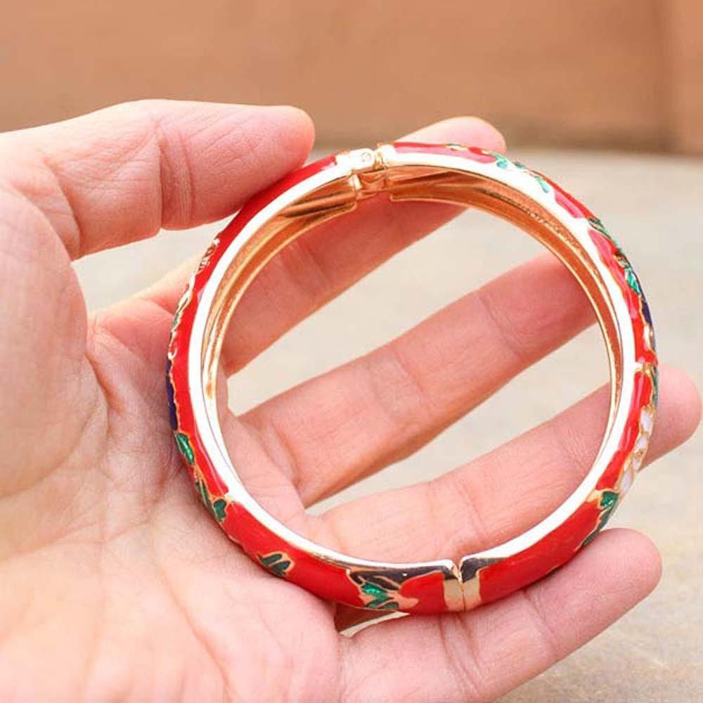 Traditional Vintage Cloisonne Bangle Hanfu Accessories Women's Wrist Jewelry Party
