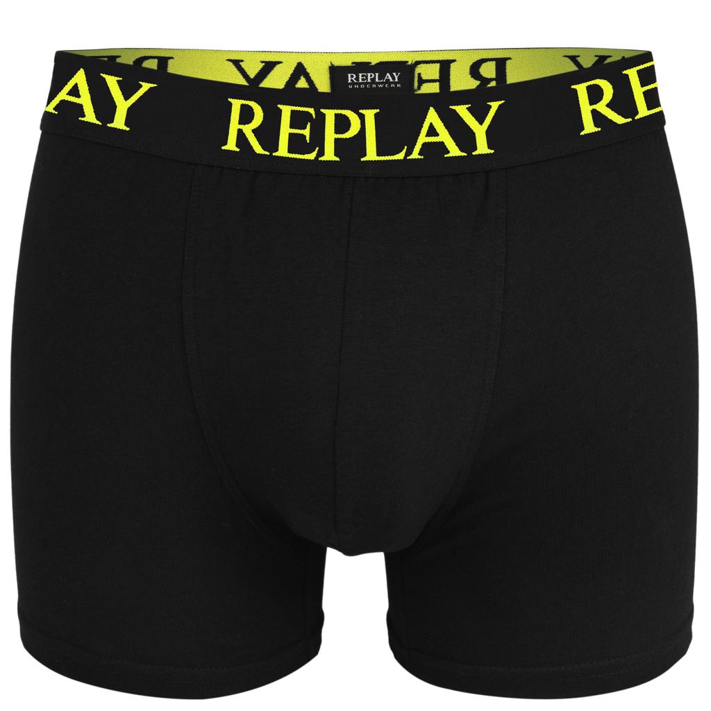 Replay Черный Неон Мужские Боксеры Логотип Набор 2 Штуки