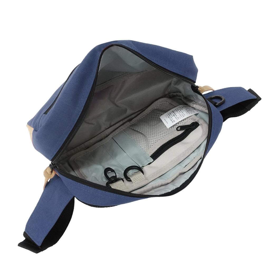Shoulder Bag Classic Horizontal Waist Suede Organizer Navy [Outdoor Products]