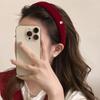 Cloth Red Sponge Headband Camellia Flowers Velvet Hair Band Creative   Girl