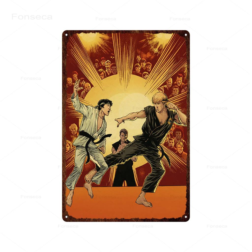 Классический комедийный фильм о кунг-фу. Жестяные таблички с изображением «Кобра Кай» в стиле ретро для украшения бара и дома.