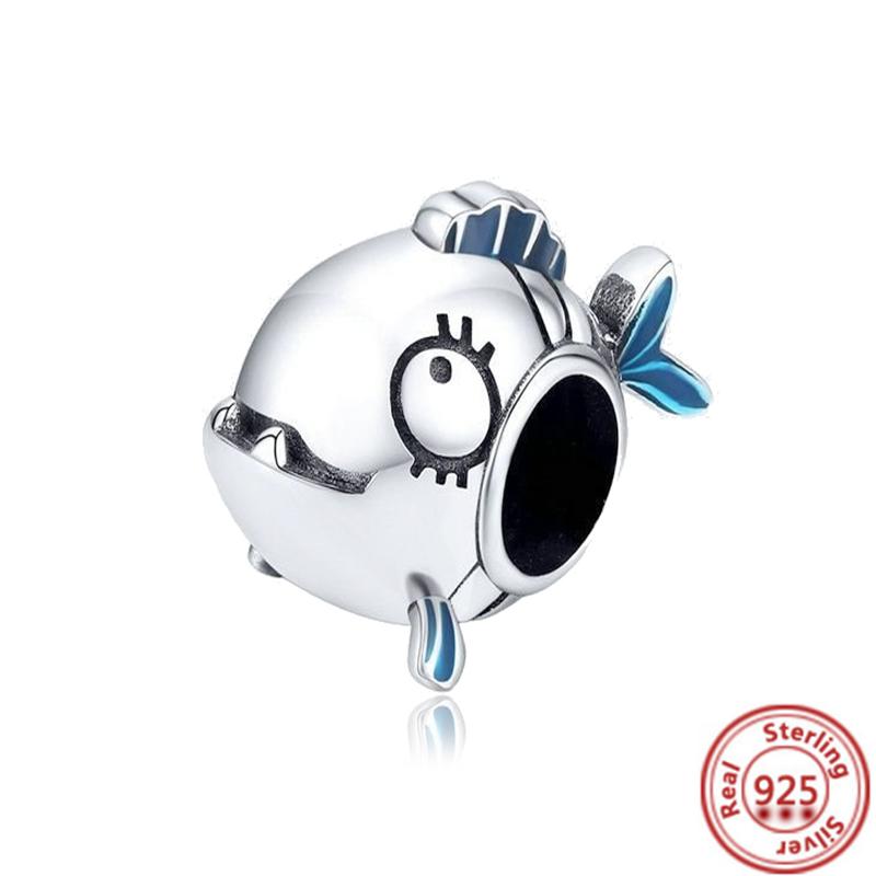 925 медь Милая серия животных Кошка Собака Слон Единорог Птица Подвеска Бусины удачи Подходят для оригинального браслета с шармами Pantaro DIY Циркон