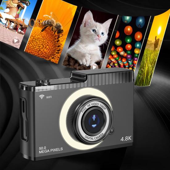 Цифровая камера с двумя объективами, IPS-дисплеем, автофокусом, зумом, защитой от сотрясений, перезаряжаемой беспроводной камерой для селфи с возможностью обмена данными по Wi-Fi