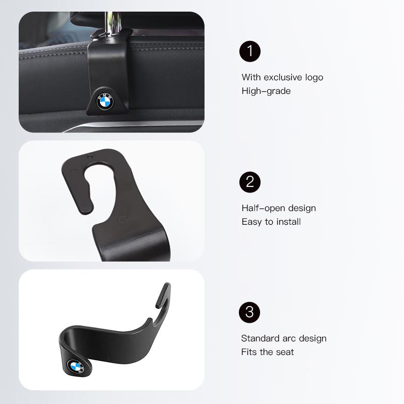 2xCar Interior Seat Back Hooks Auto Valve Cap Accessories For BMW X1 X2 X3 X5 X4 X6 X7 iX3 F20 F10 F07 E70 E46 E90 E92 E60 E39