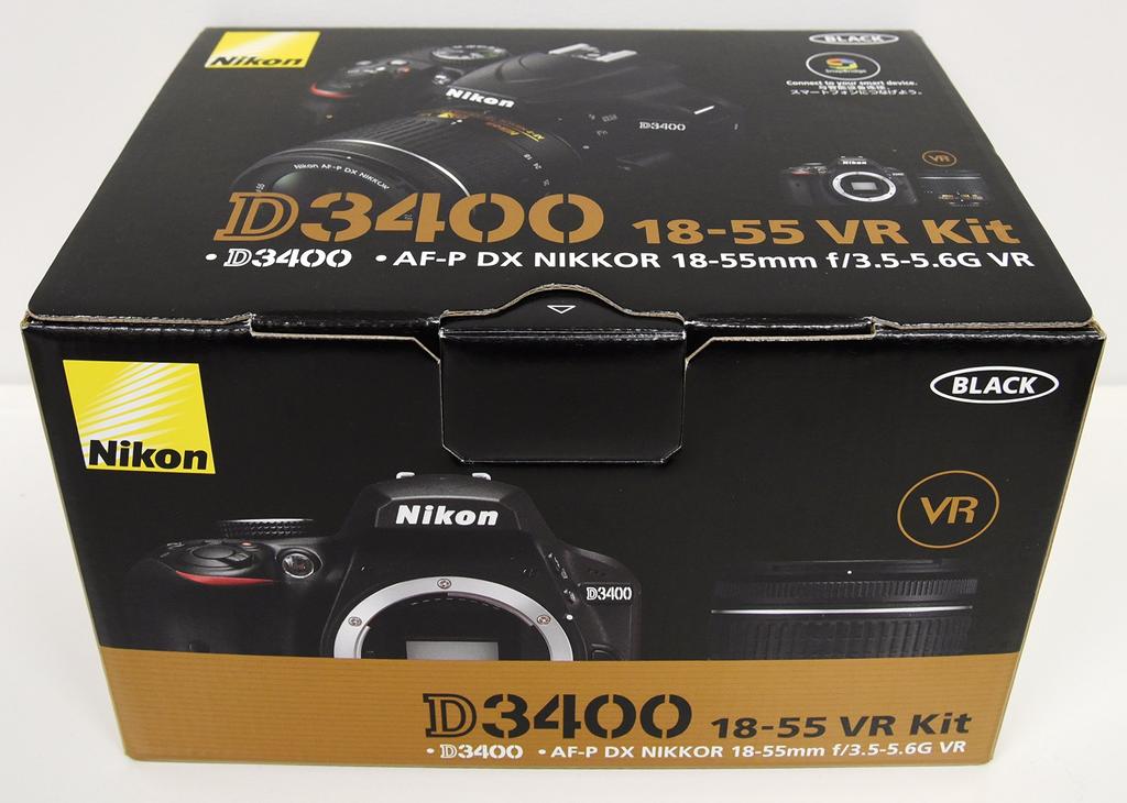Nikon D3400 Digital SLR Camera with VR Lens Black AF-P 18-55 Kit, (D3400LKBK)