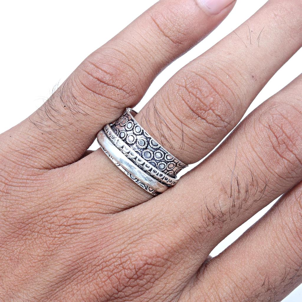 Silver Spinner Ring For Women Four Spinner Ring Fidget Silver Jewelry Ring"10"
