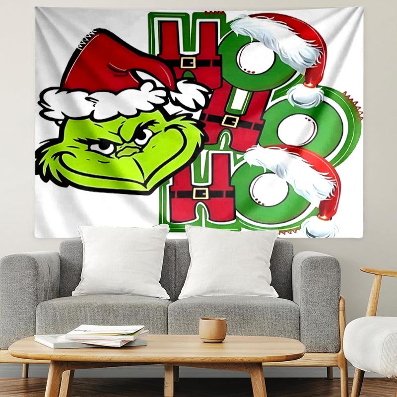 The Grinch Print Tapestry, Lightweight Wall Hanging, for Bedroom, Dorm, Living Room, Home Art Decor, Birthday Christmas Gift for Friends