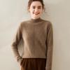 Женский кашемировый вязаный свитер с высоким воротником - Утепленный пуловер свободного кроя для осени/зимы