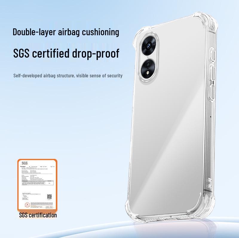 Прозрачный противоударный чехол из ТПУ для OPPO A97 с премиальным ощущением