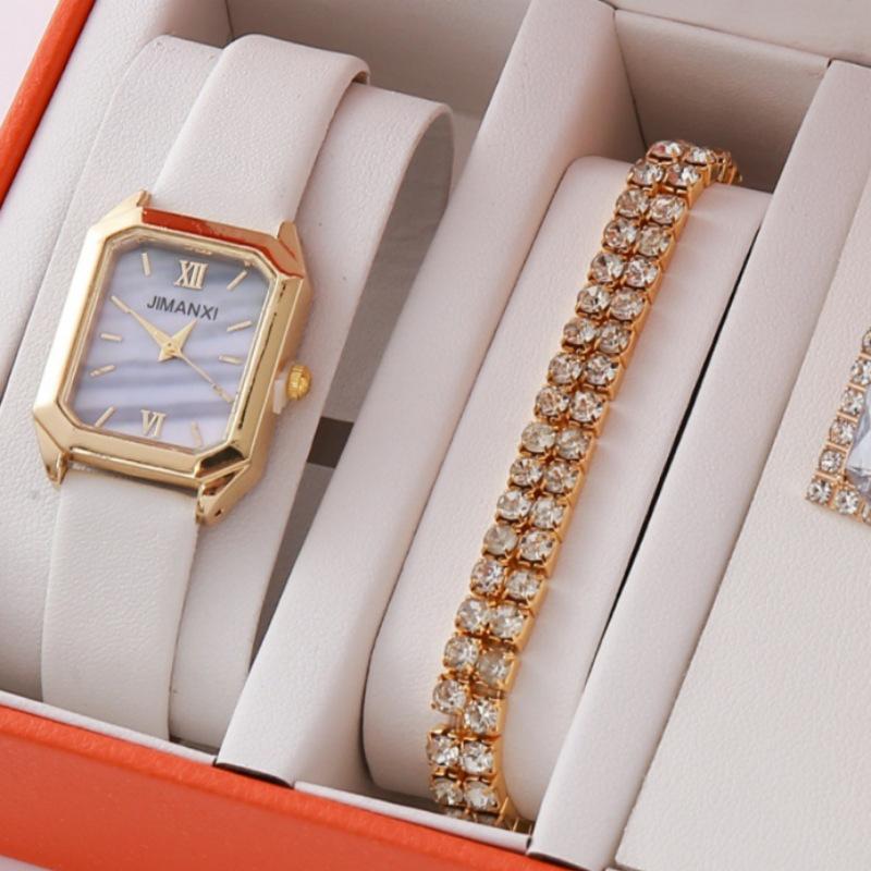 Drainage Light Luxury Clover Watch Watch Emerald Five-Piece Quartz Watch