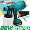 1000W Cordless Electric Spray Guns High Power Home Paint Sprayer Flow Control Airbrush 800ml for 18V Battery