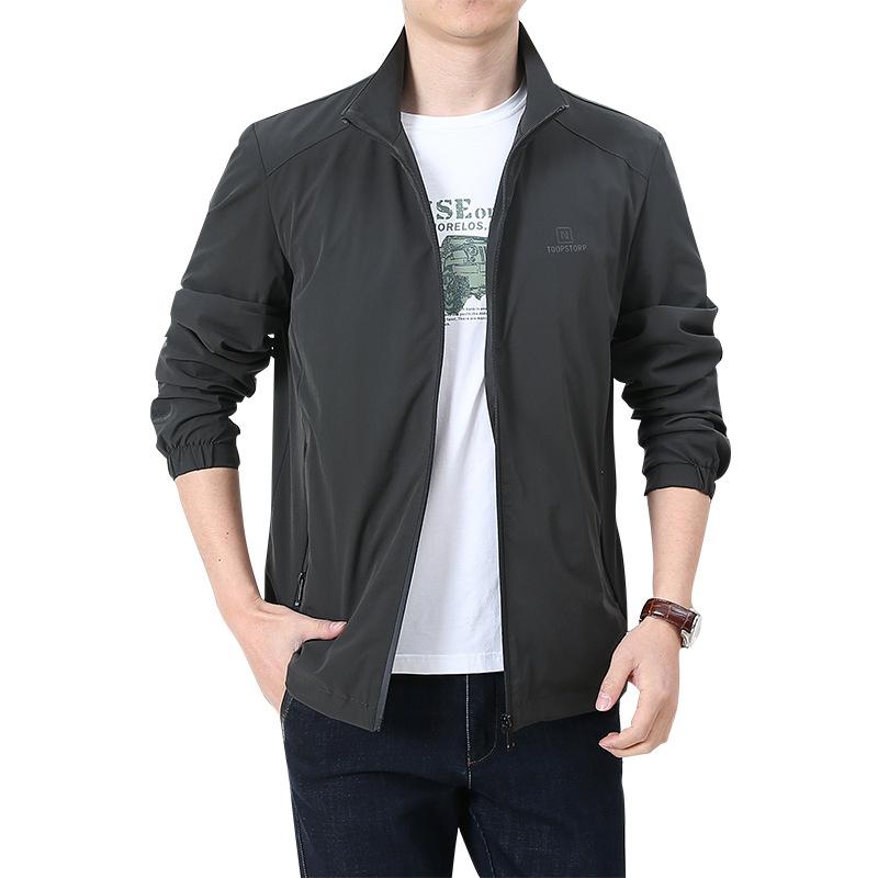 Весенне-осенняя куртка с вертикальным воротником и легкая повседневная куртка для мужчин