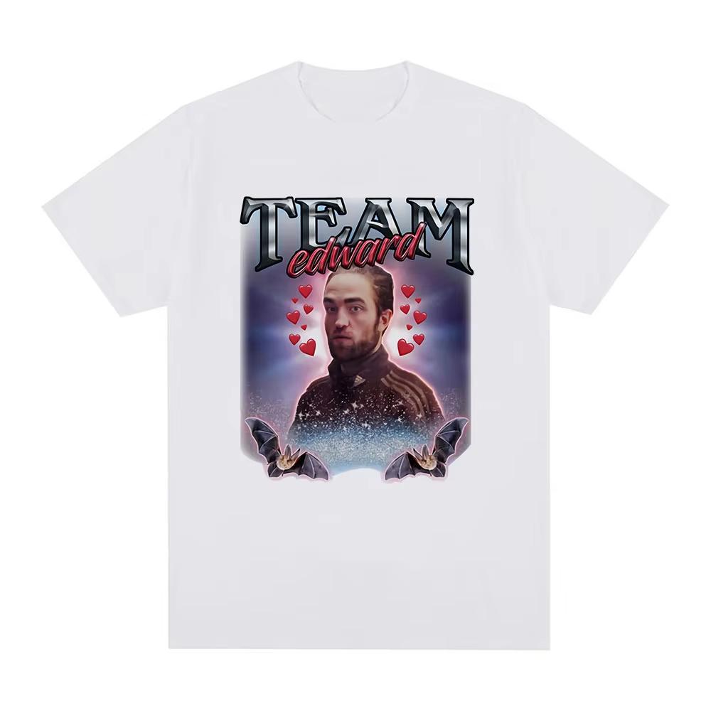 Team Edward Robert Pattinson Graphic Tshirt Funny Meme Short Sleeve Tshirts Unisex Women Fashion Cotton Oversized Casual Tee