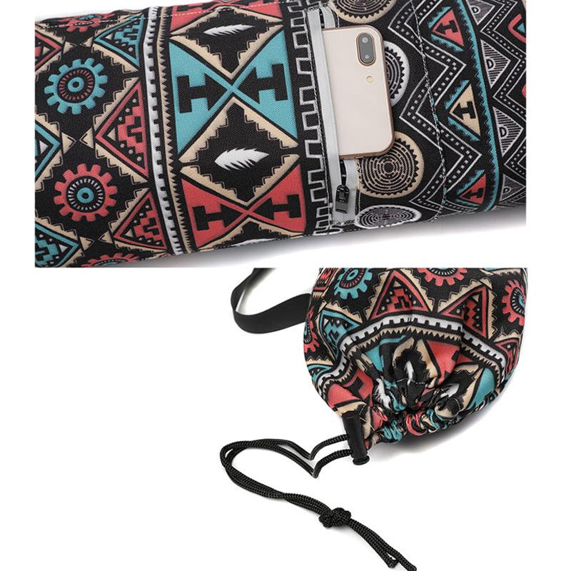 Yoga Mat Bag Carrier Adjustable Shoulder Strap Printing Portable for Fitness Sports