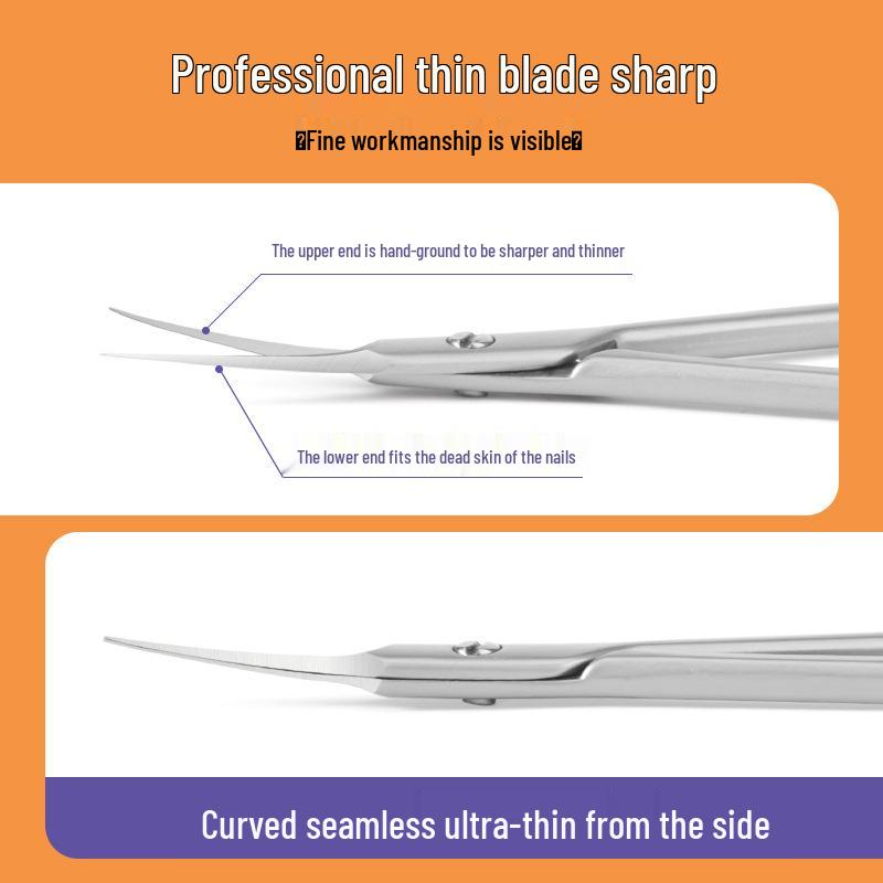 Stainless Steel Russian Cuticle Nippers Set with Precision Curved Tip for Manicures