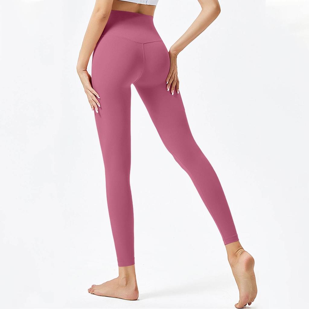Женские модные однотонные штаны для йоги с высокой талией, узкие спортивные штаны для фитнеса
