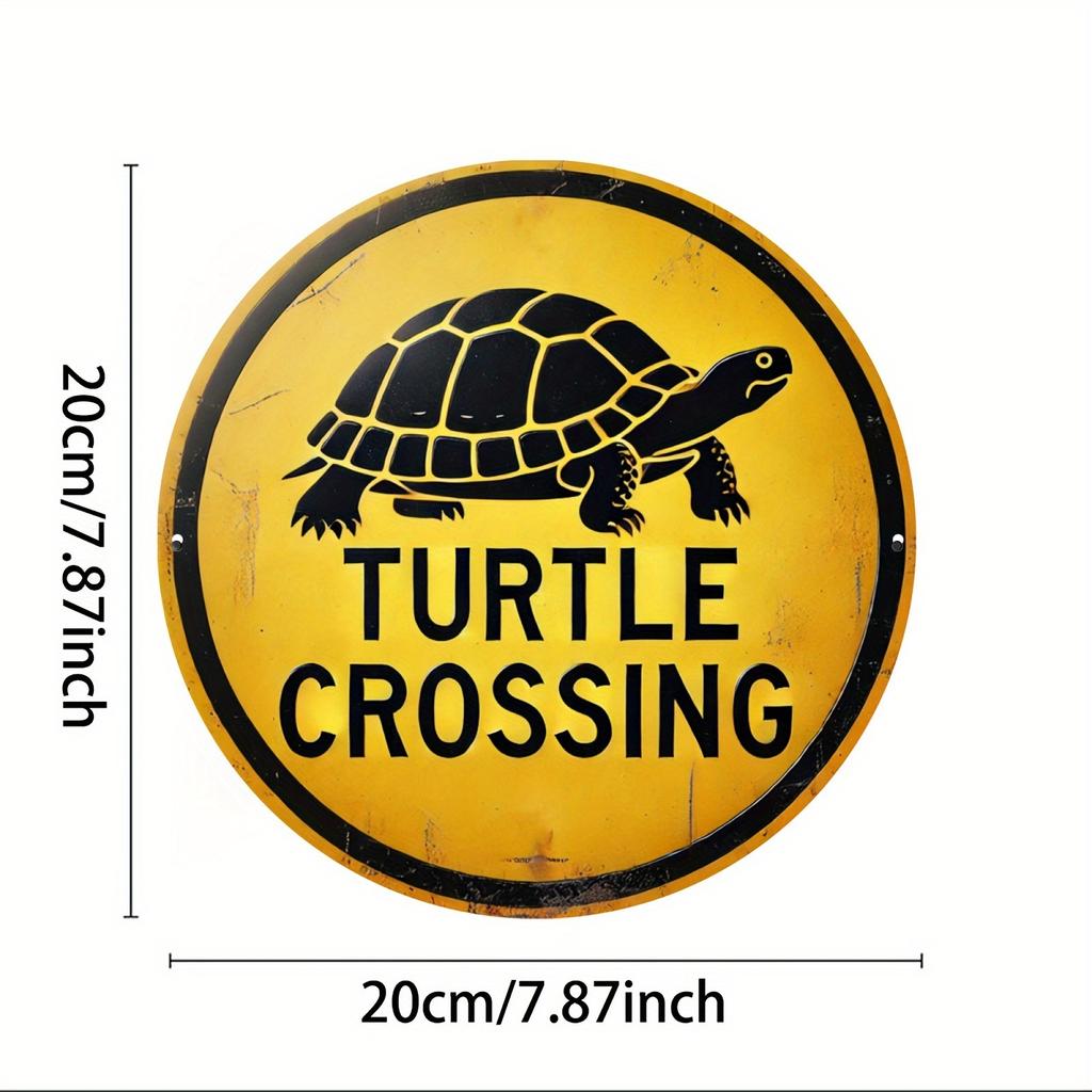 1pc 2D Wooden Round Plate Vintage Turtle Logo For Home Cafe Apartment Restaurant Room Decoration Waterproof Durable 8 Inch