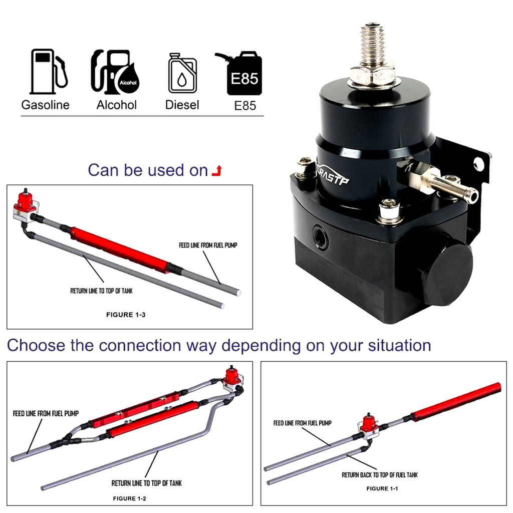 Универсальный алюминиевый автомобильный регулятор давления топлива 0-160PSI, манометр AN6, комплект фитингов, модификация автомобильной топливной системы