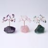 Миниатюрный натуральный драгоценный камень Lucky Tree Base Home Office Desk Living Decor