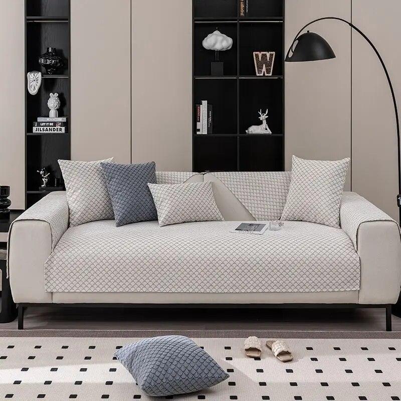 Универсальный чехол для дивана Four Seasons, однотонный плед для гостиной, подушка для спинки дивана, нескользящая пылезащитная защита для мебели