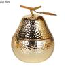 Creative Electroplating Ceramic Fruit Storage Jar Golden Pear Apple Living Room Decor Ring Necklace Storage Box Home Decoration