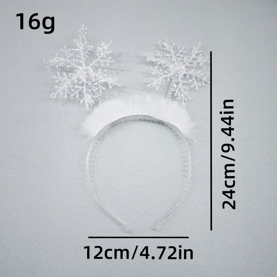 Reversible Sequin Christmas Hat Headband with Cute Plush Snowflake