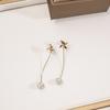 Tassel Earrings Diamond Butterfly Flower Pearl Stud Earrings Temperament Fashion Long Thin Earrings