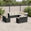 VidaXL Garden Lounge Set 11 Pcs with Cushions Black Wicker 3219116