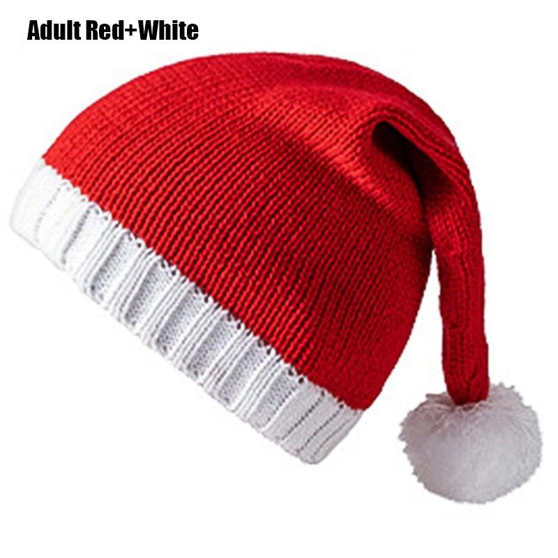 2026 New Christmas Patchwork Knitted Hat for Adults and Children Merry Christmas and Happy New Year
