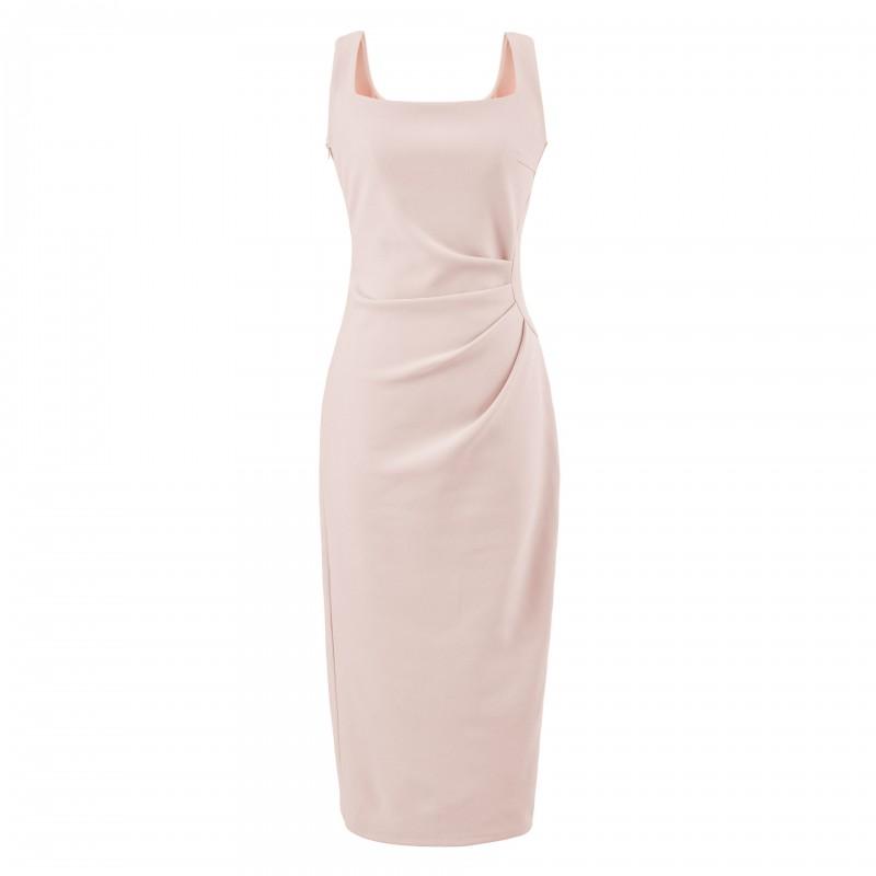 Womens Square Neck Slip Dress Slim Fit Waist Midi Elegant Sleeveless Party