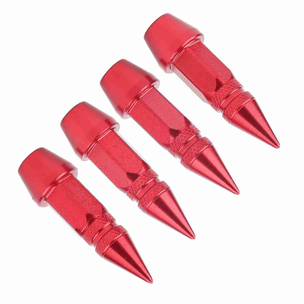 4Pcs Aluminum Alloy Spike Wheel Tire Valve Stem Car Truck Air Dust Caps Covers Red