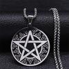 Witchcraft Pentagram Trinity Knot Symbol Necklace Stainless Steel Women Men Wicca Necklaces Jewelry