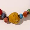 Ethnic Style Heart-shaped Ceramic Handmade Bracelet Rainbow Irregular Woven Bracelet Fashion Beaded Adjustable Bracelet