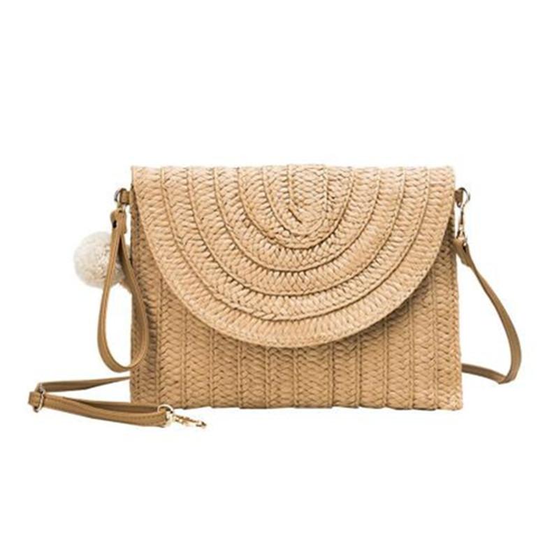 Летняя пляжная соломенная подвеска с шариком, женские дорожные сумки через плечо через плечо