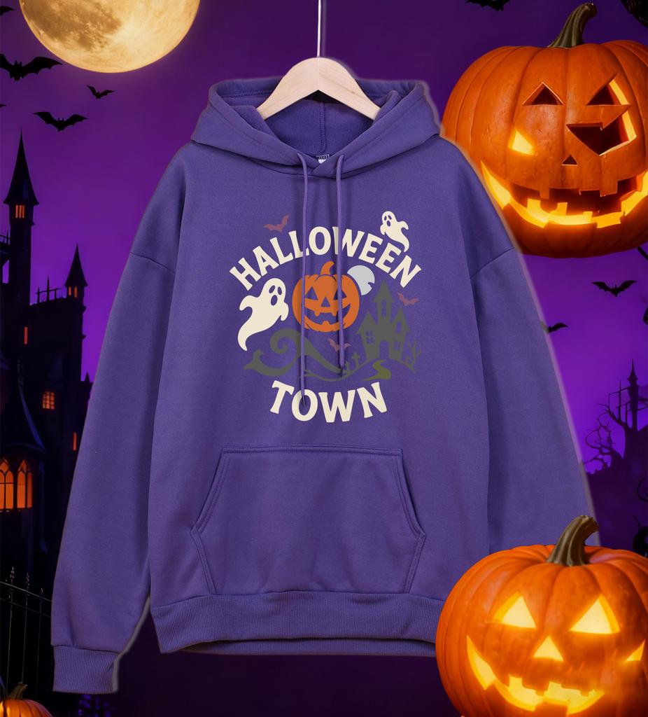 Halloween Town Pumpkin Lantern Printed Men Hoodies Hip Hop Hoody Casual Fleece Male Sportswears All-Match Autumn Clothes