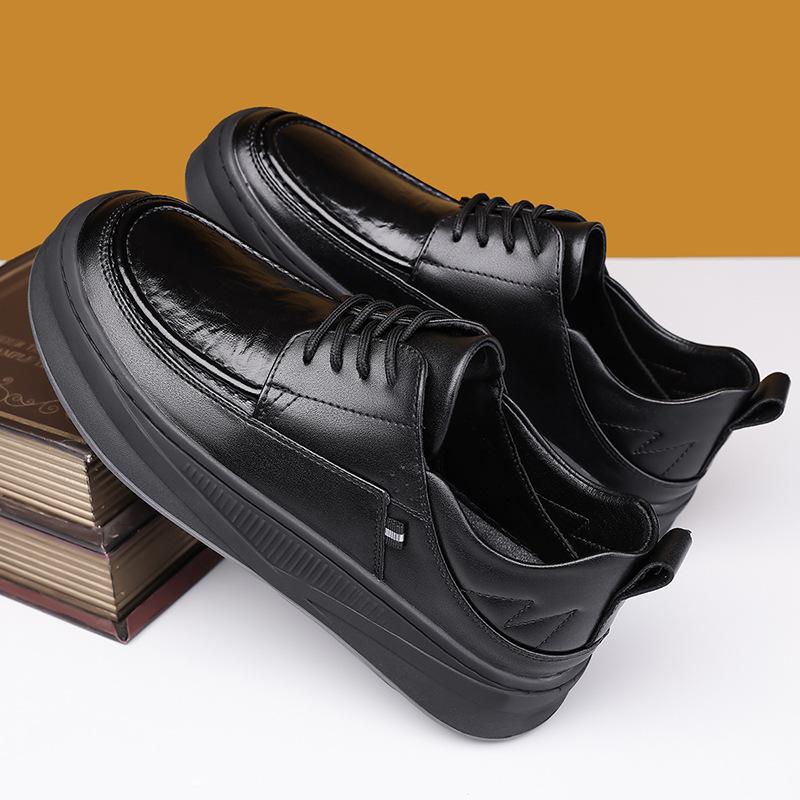 2024 осень и зима новые мужские деловые повседневные кожаные туфли мужские туфли с круглым носком на шнуровке низкие туфли высокие туфли мужские туфли 87115