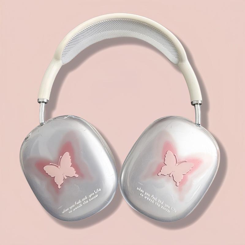 Applicable to Apple AirPods Max headset Bluetooth headset case Cartoon transparent soft case Cute and simple