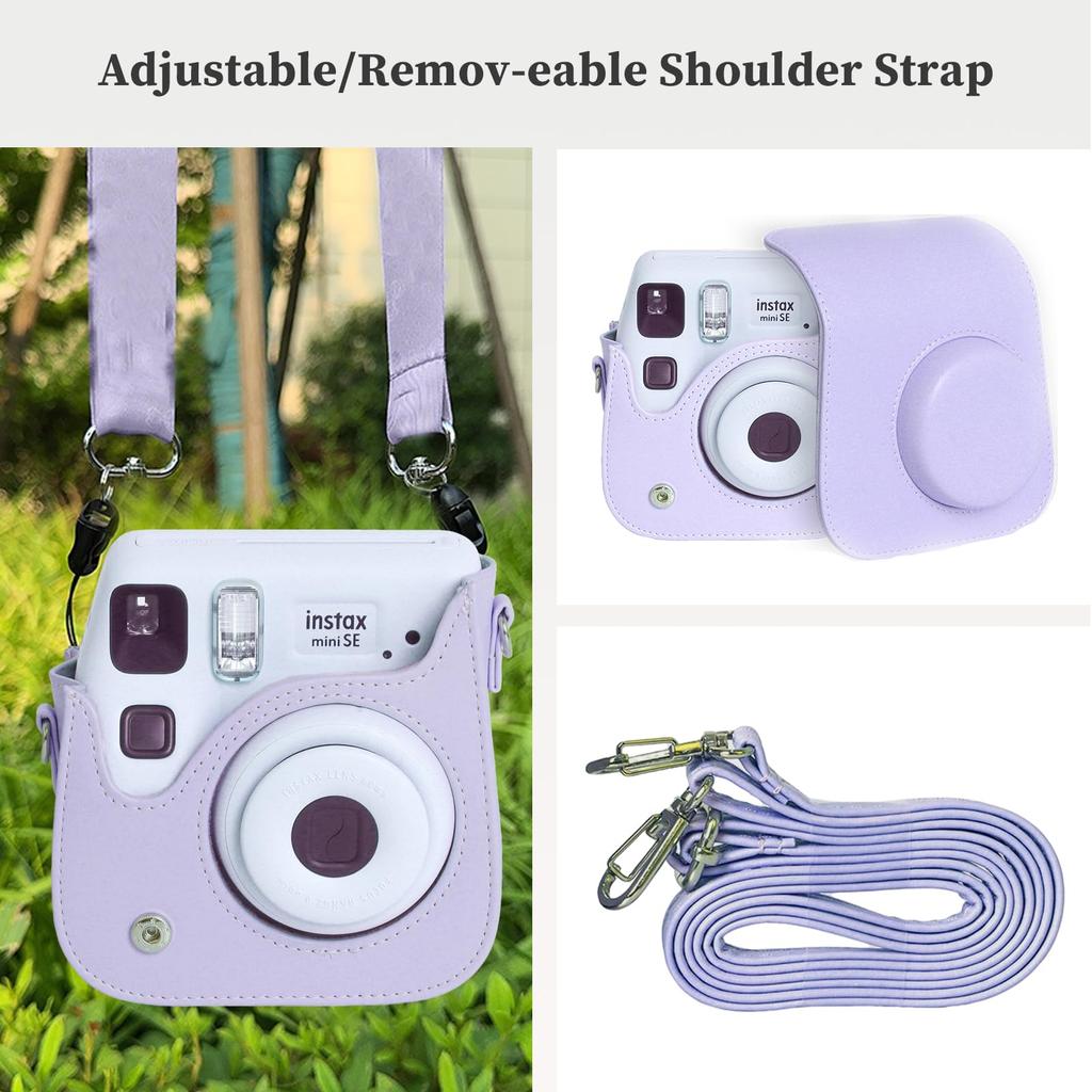Защитный чехол RIEIBI из искусственной кожи для камеры Fujifilm Instax Instax Mini, регулируемый наплечный чехол для камеры Instax Mini SE/7+ - ремень, чехол для SE/7+,