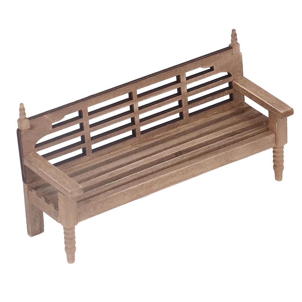 1:12 Dollhouse Miniature Garden Bench Unpainted Miniature Wooden Park Bench for Dollhouse