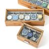 Window Display Watch Storage Box Transparent Lid Wooden Watch Box Birthday Gifts